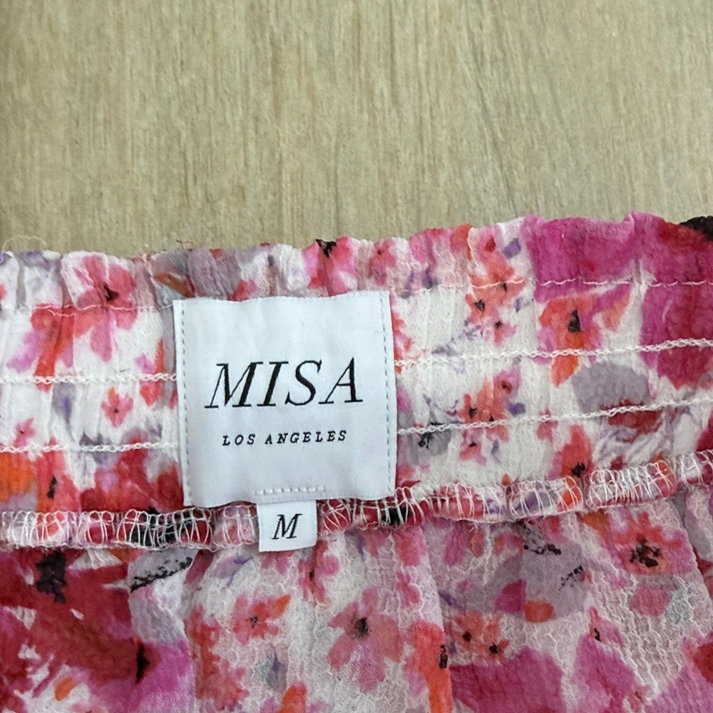 Misa Los Angeles Pink Floral Ruffle Mini Skirt - Picture 2 of 3